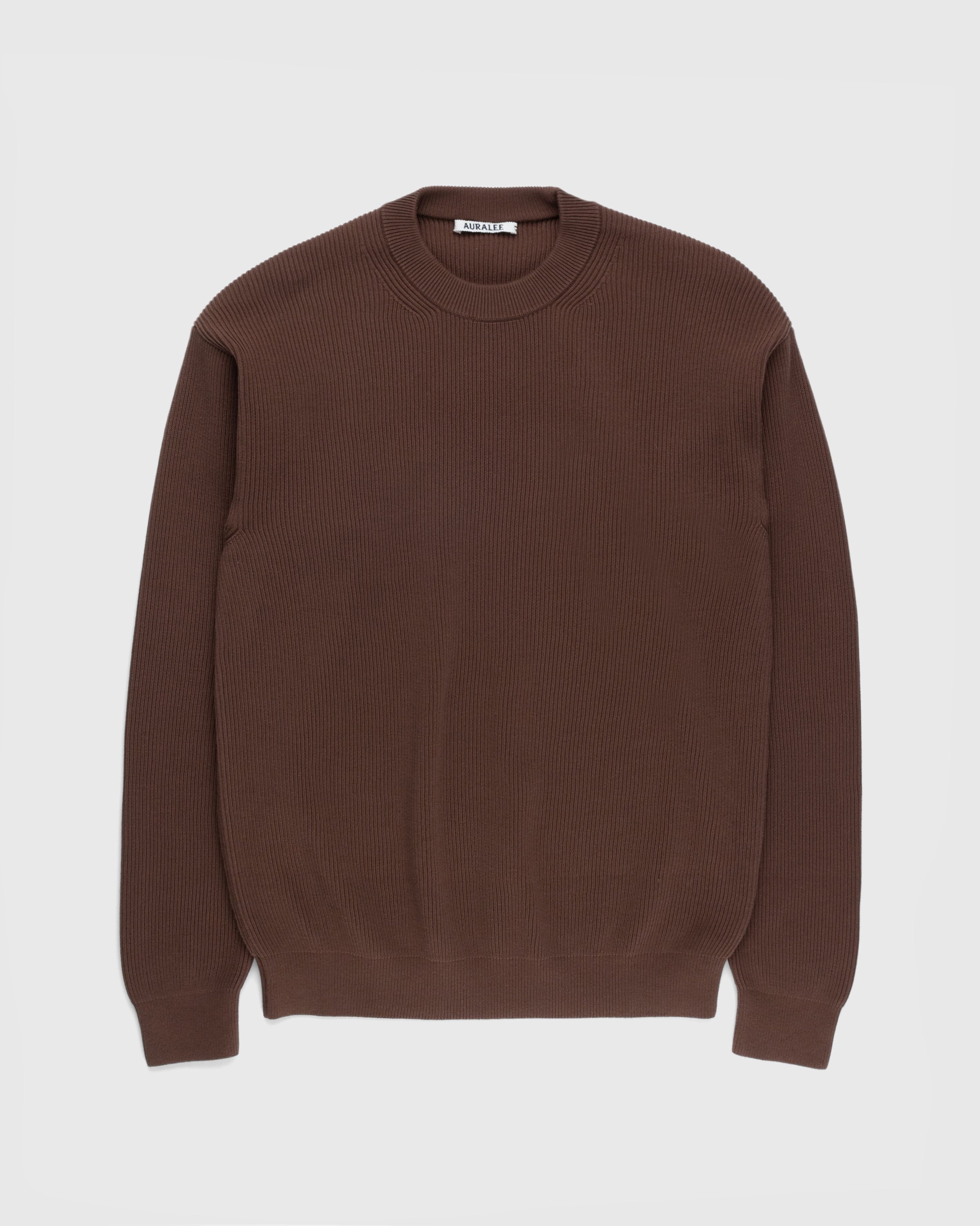 Auralee – Super Hard Twist Rib Knit Brown | Highsnobiety Shop