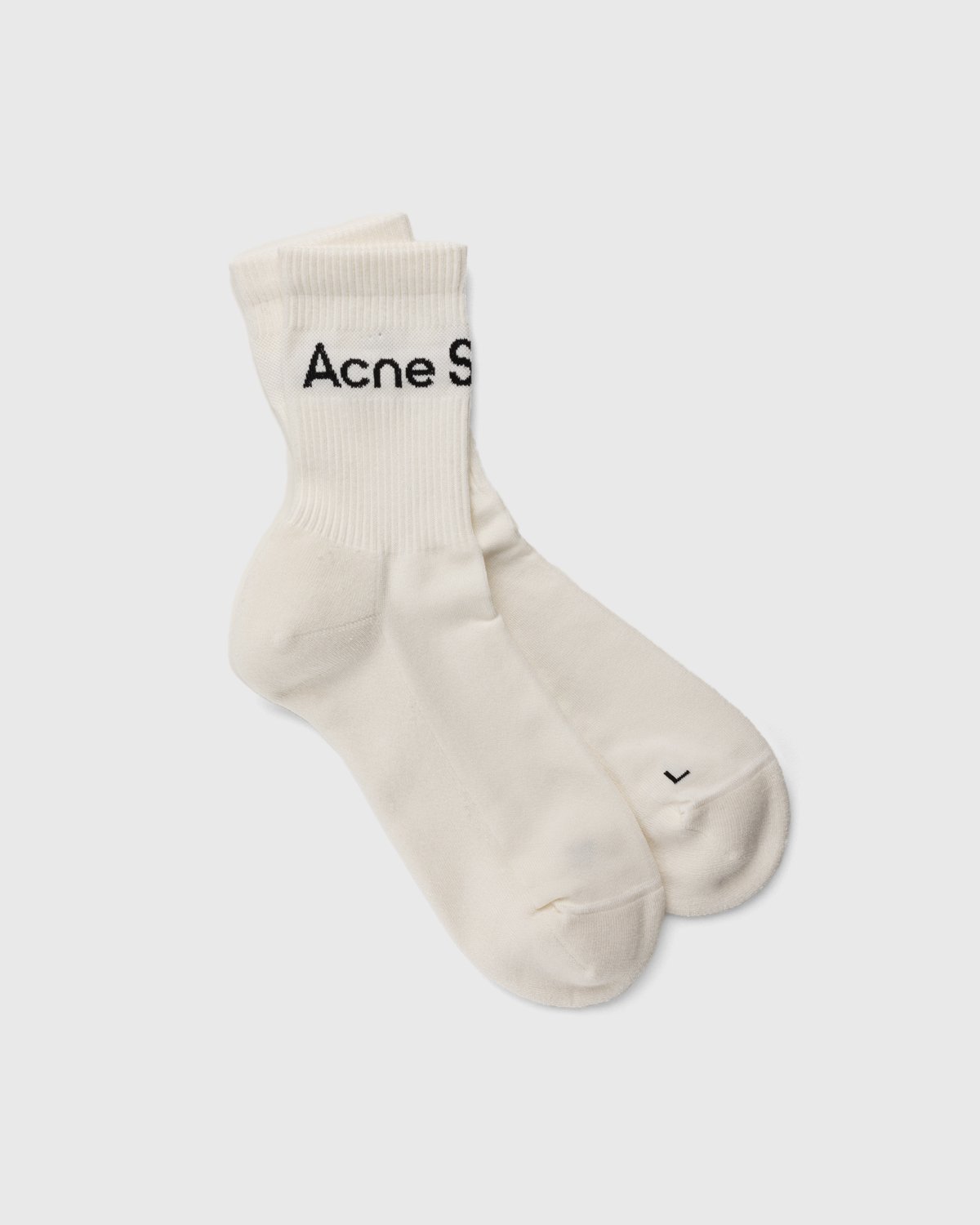 Acne Studios Cotton Face Yourself Logo Socks in Black White White Womens Clothing Hosiery 