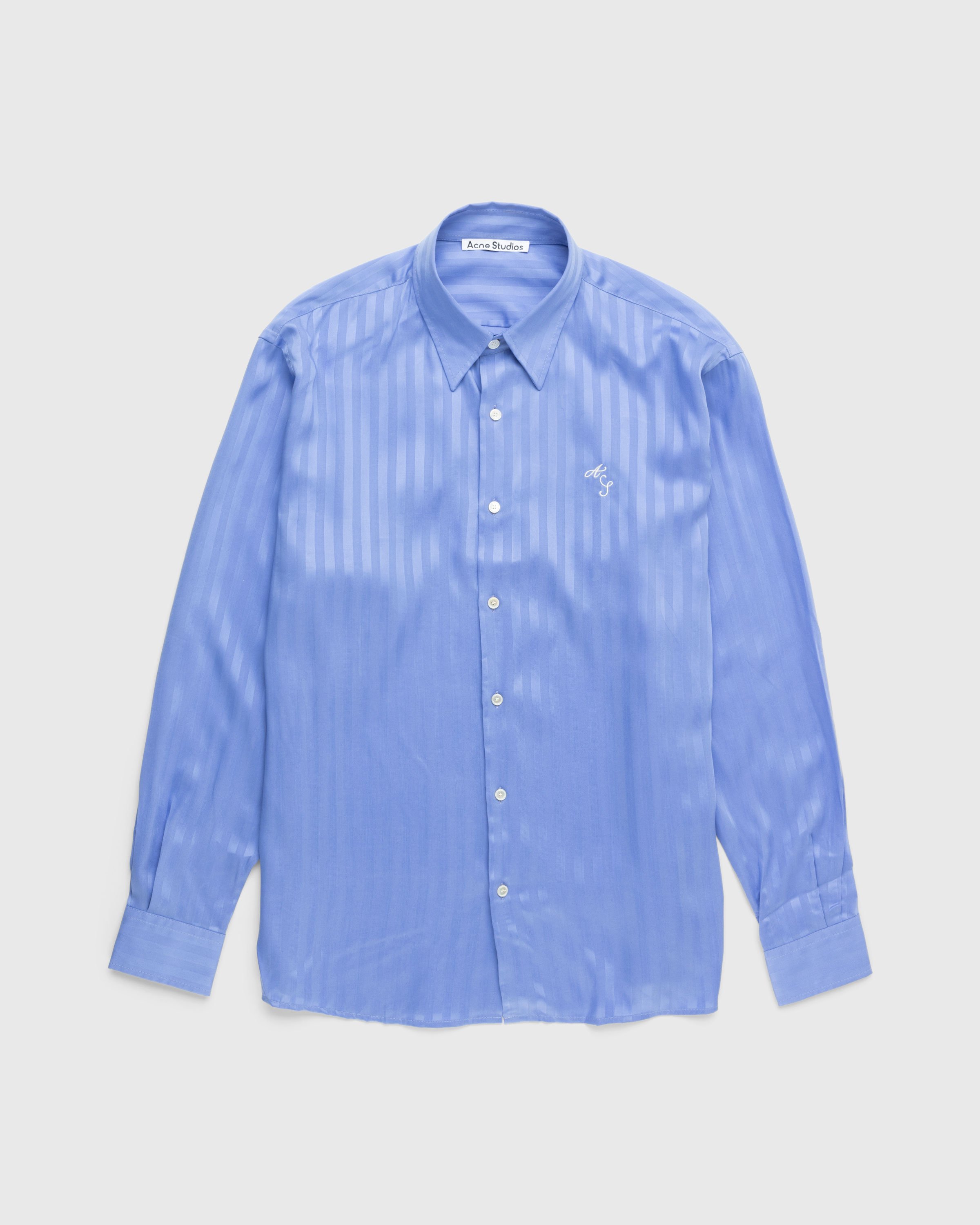 Acne Studios – Stripe Button-Up Shirt Blue | Highsnobiety Shop