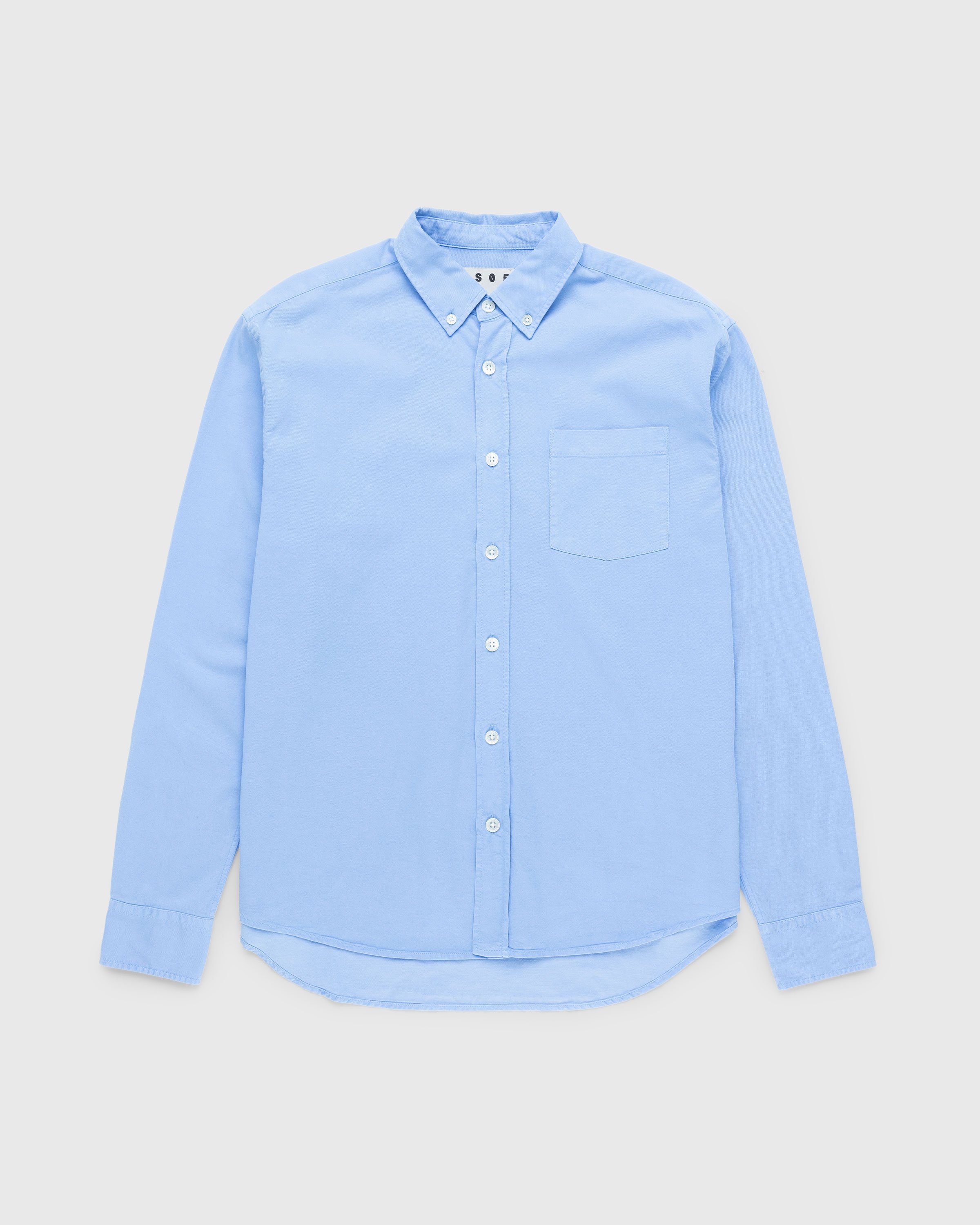 Highsnobiety HS05 – Garment-Dyed Peach Long-Sleeve Shirt Blue ...