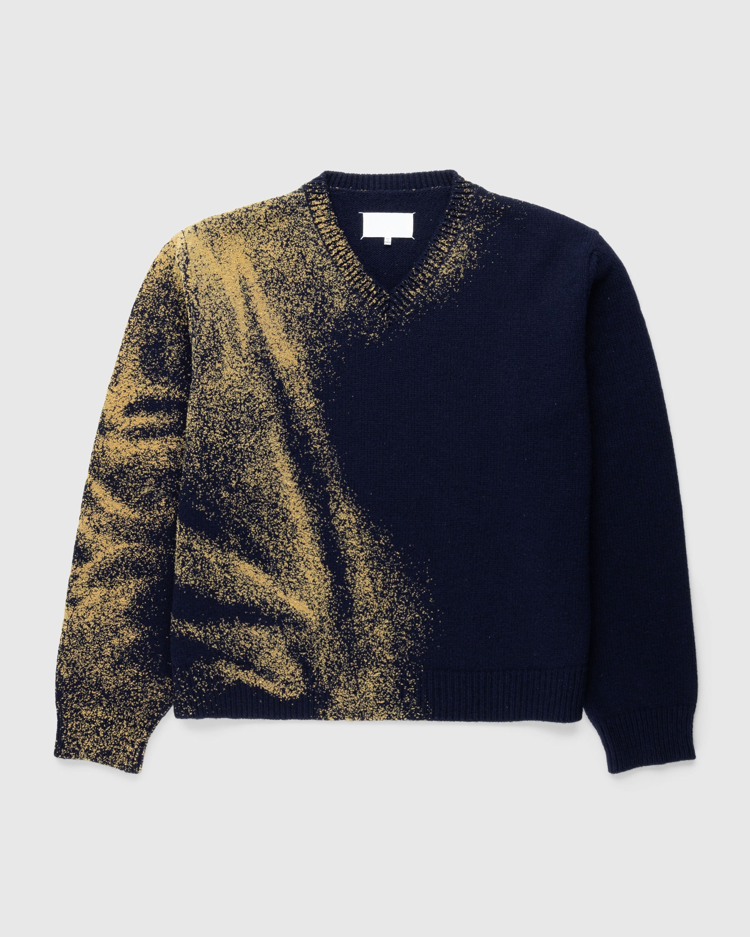 Maison Margiela – Wool V-Neck Sweater Navy | Highsnobiety Shop