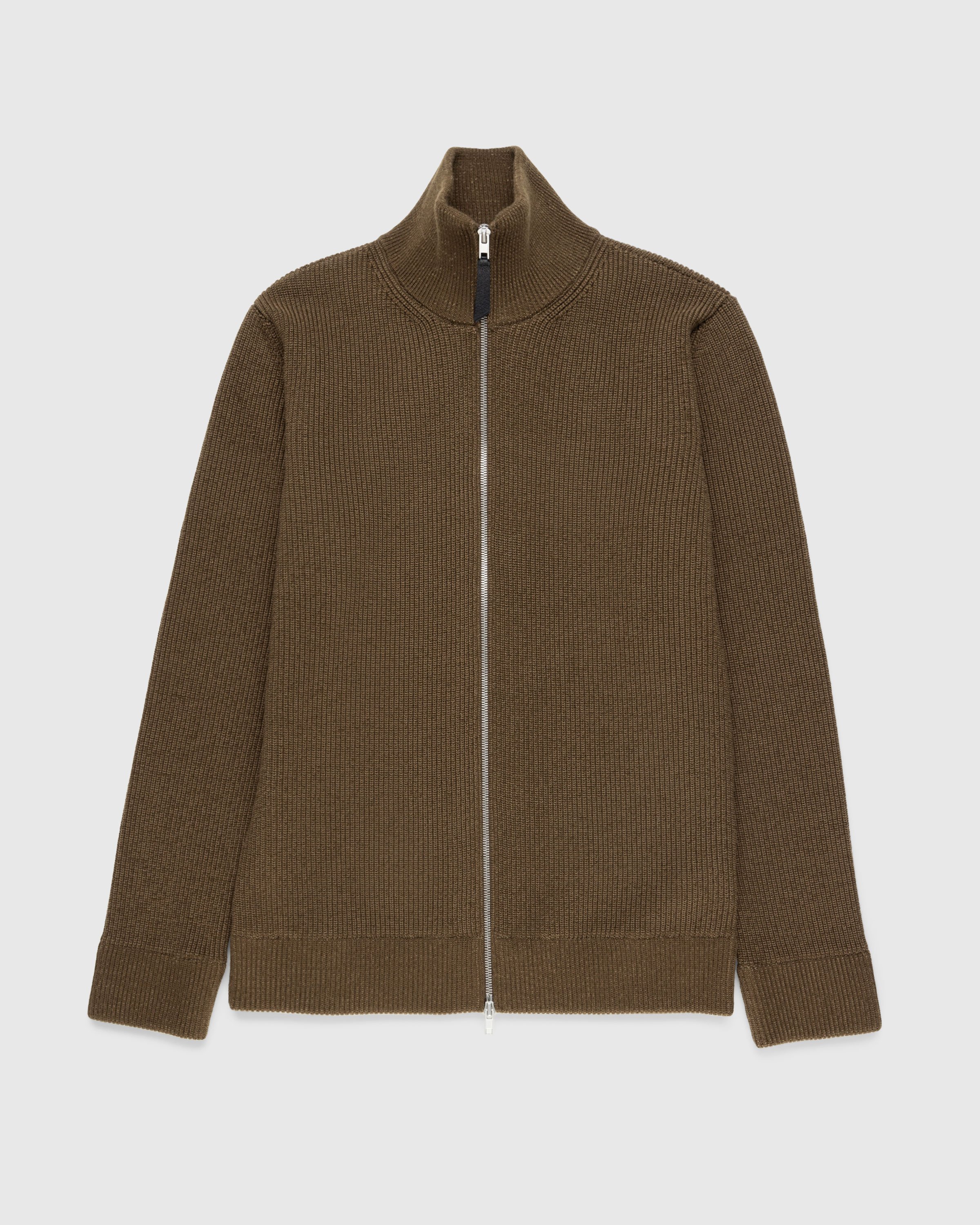 Maison Margiela – Knit Zip-Up Cardigan Brown | Highsnobiety Shop