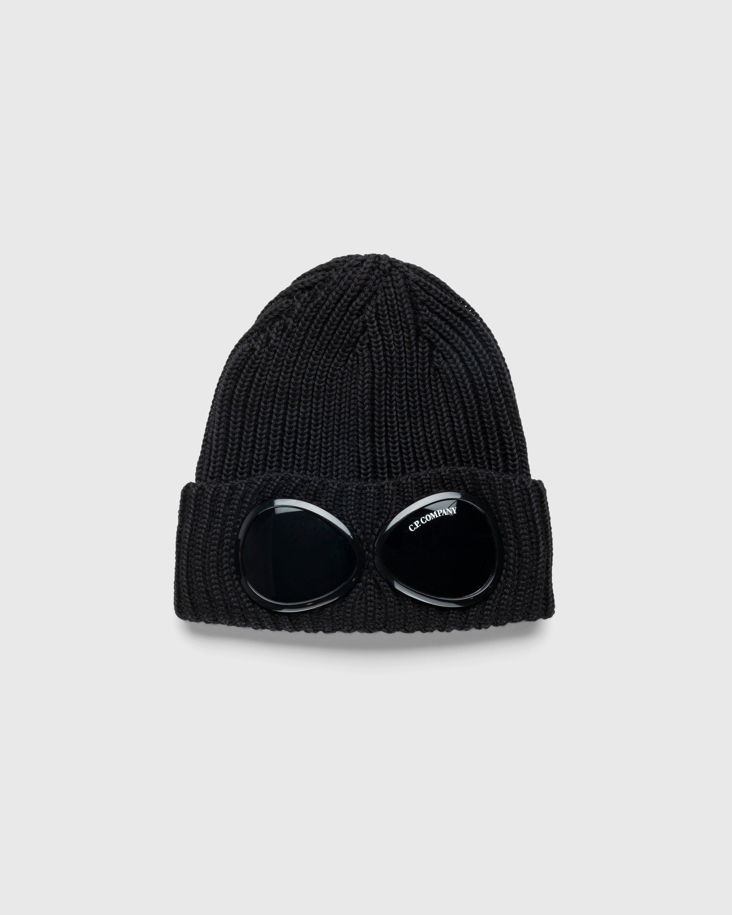 C.P. Company – Extra Fine Merino Wool Goggle Beanie Black