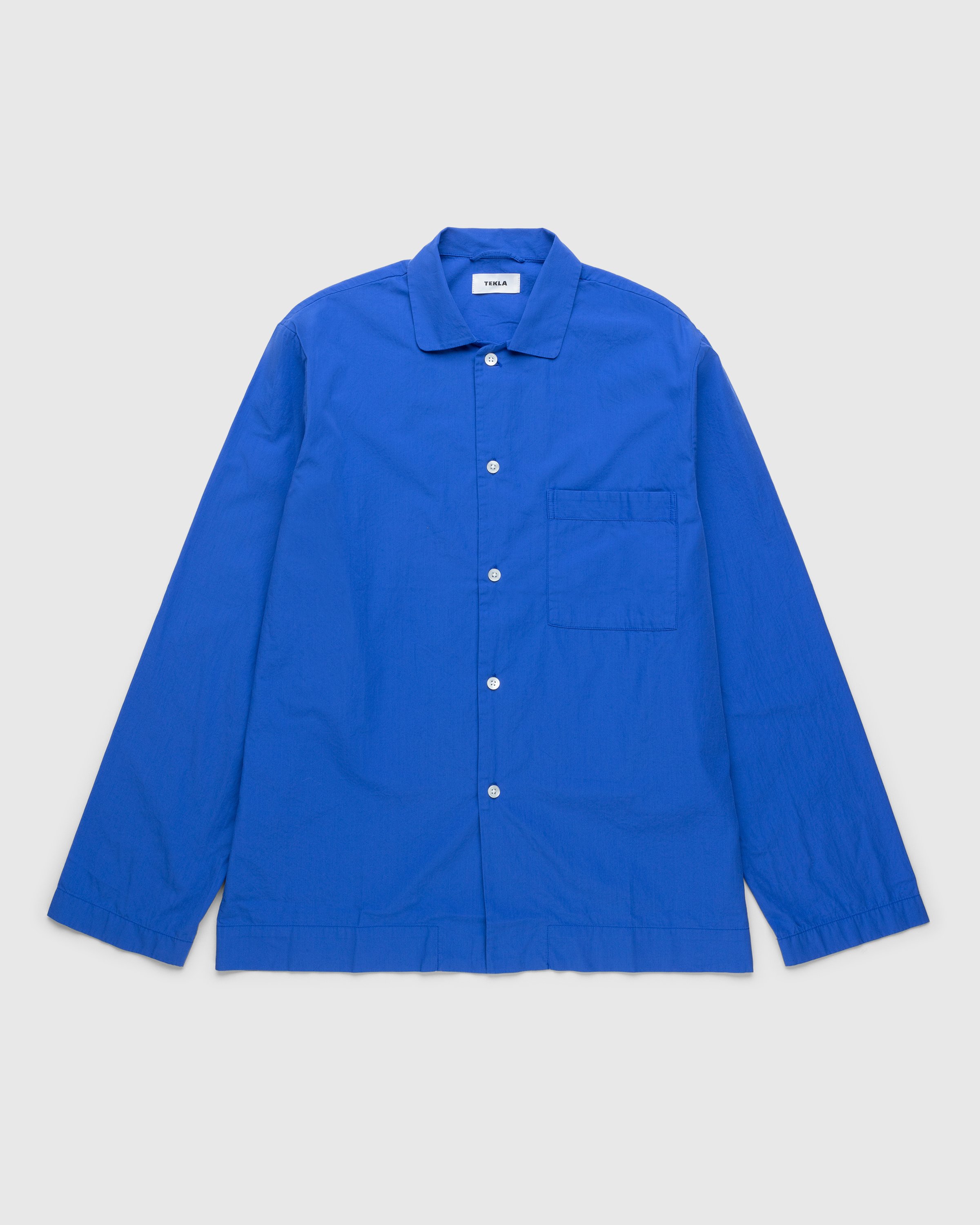 Tekla – Cotton Poplin Pyjamas Shirt Royal Blue | Highsnobiety Shop
