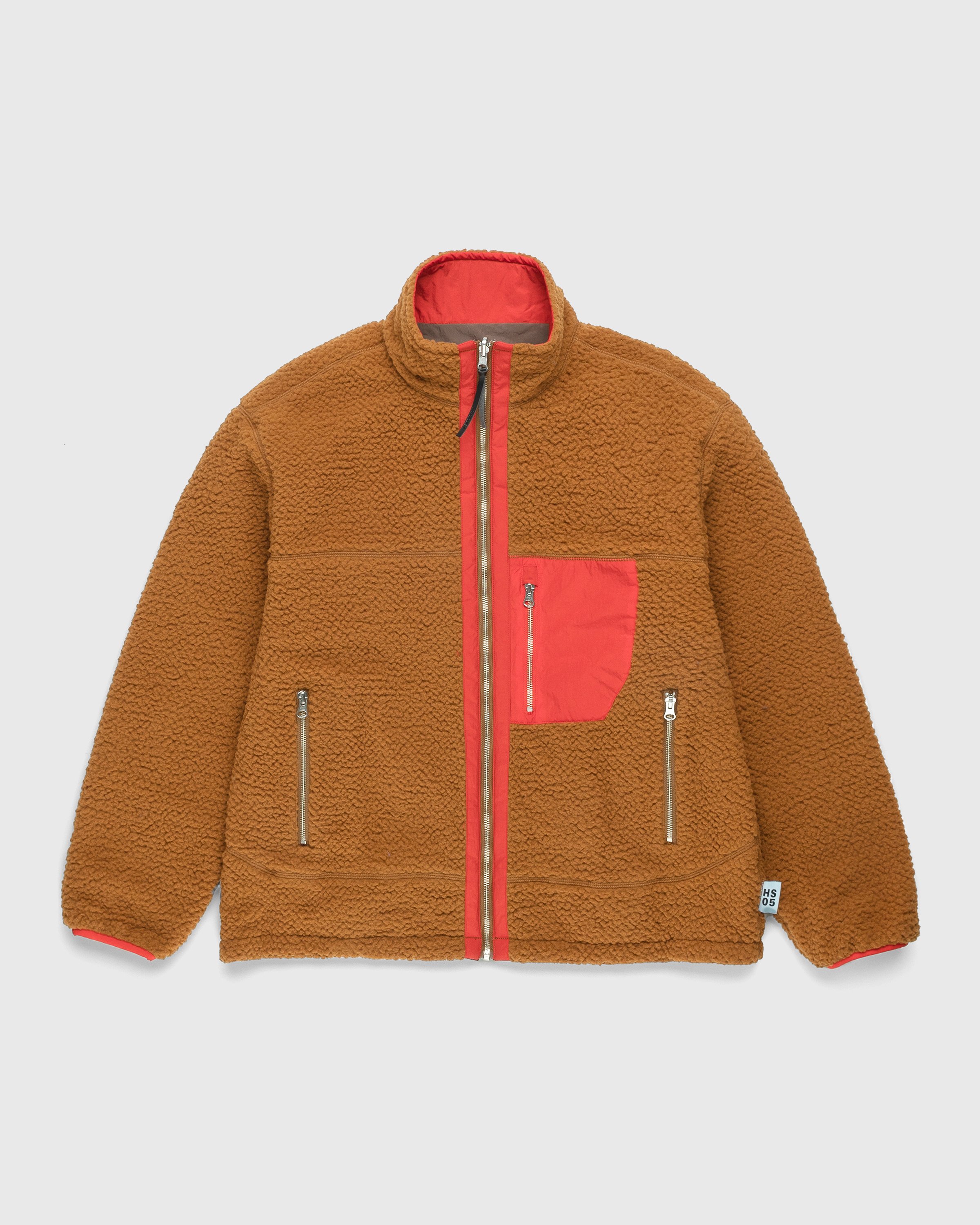 Highsnobiety – Reversible Polar Fleece Zip Jacket Chili Red/ Dark Brown ...