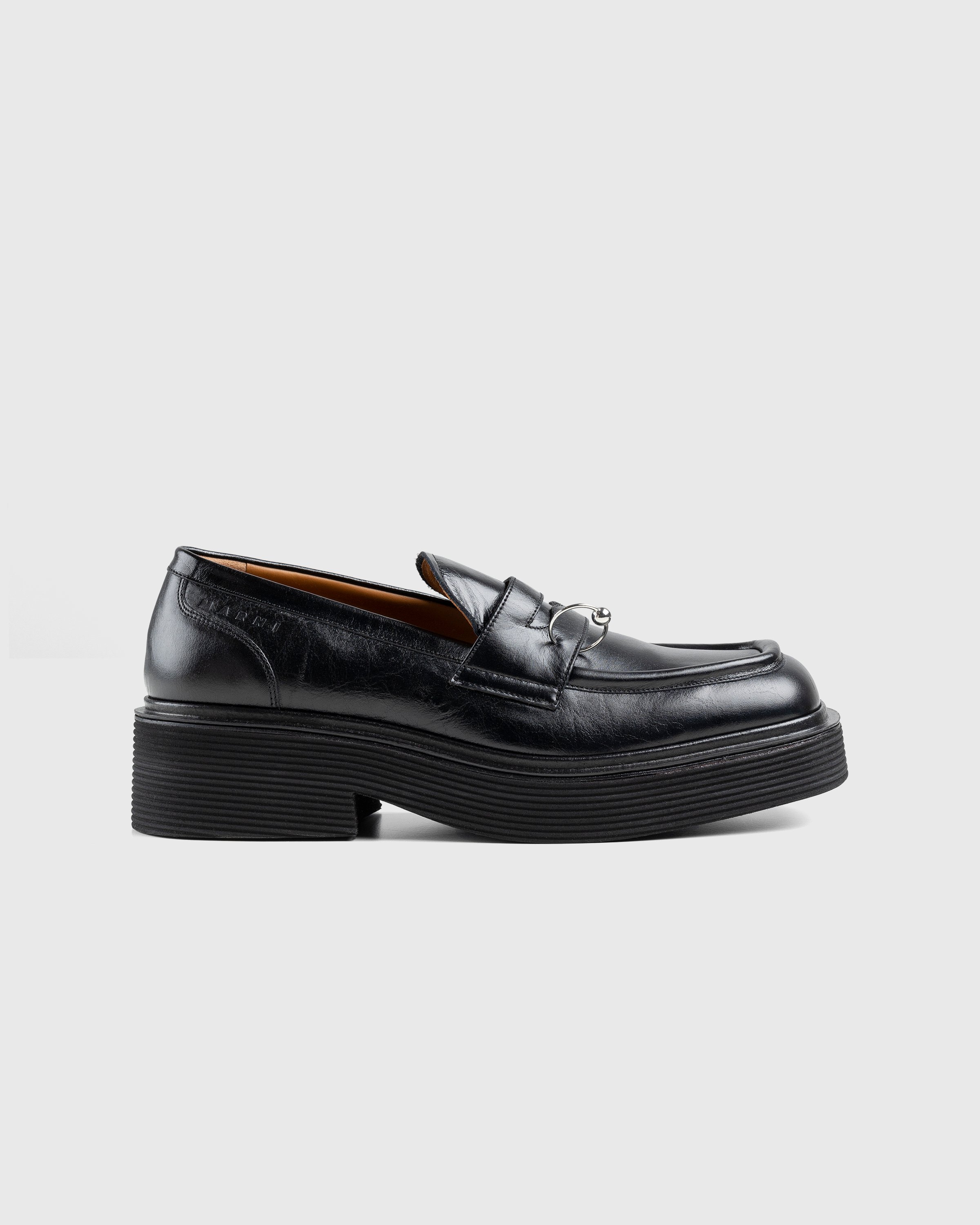 Marni – Shiny Leather Moccasin Black | Highsnobiety Shop