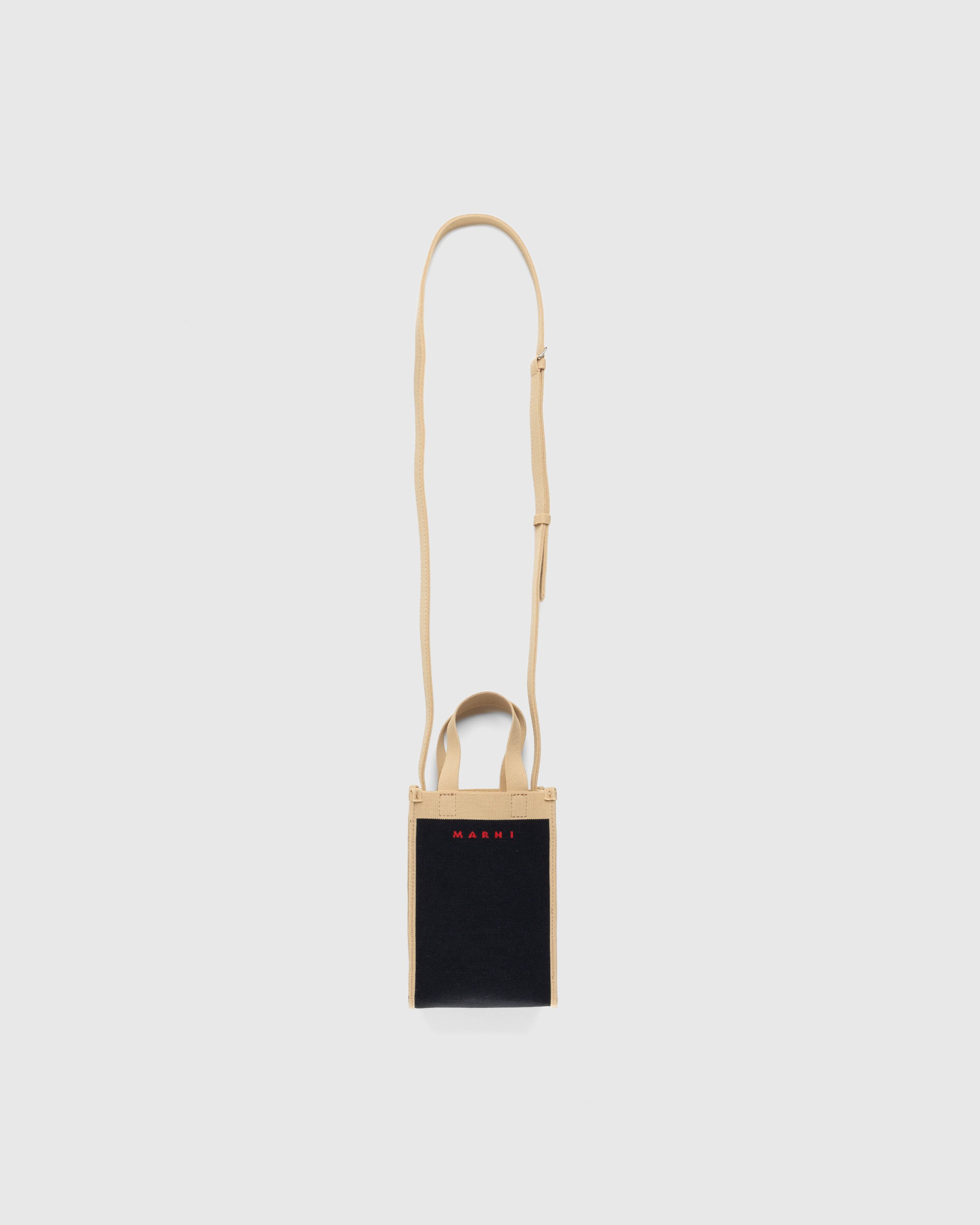 Black Mini bi-colour canvas cross-body bag, Marni