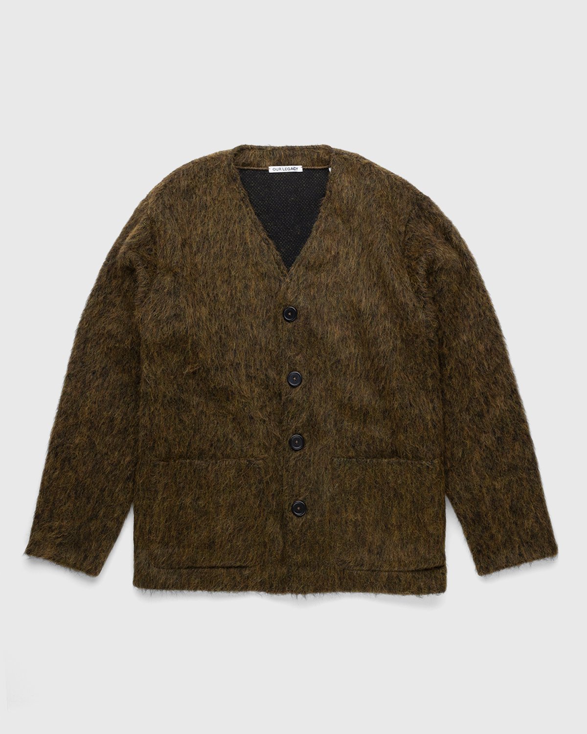 Our Legacy – Cardigan Olive Melange Mohair | Highsnobiety Shop