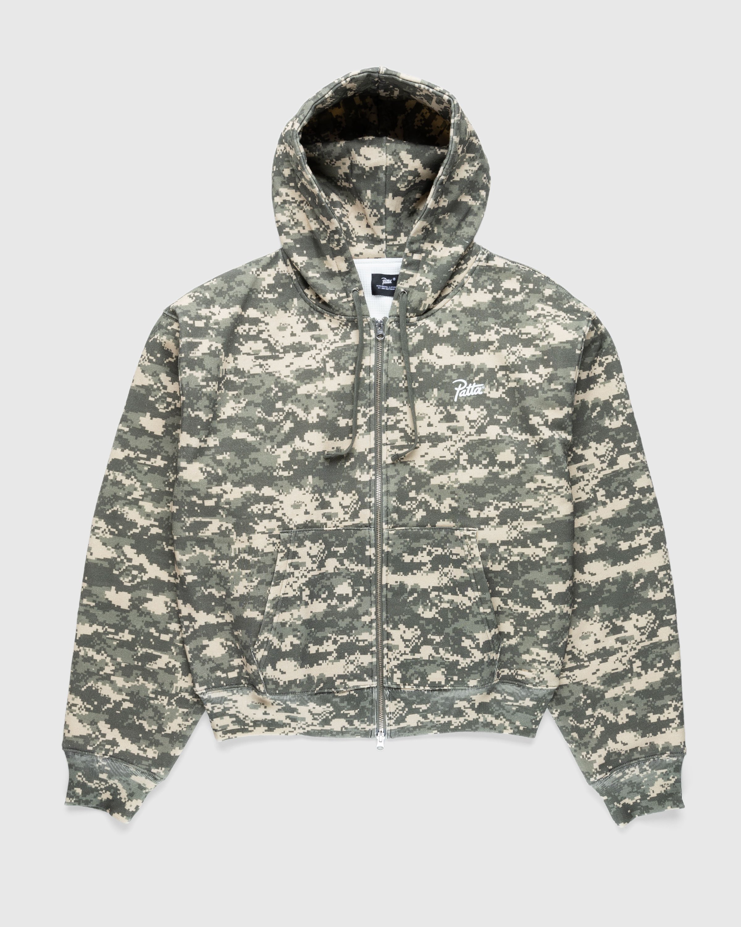 Patta Basic Waffle Zip Hooded Sweater (Melange Grey)