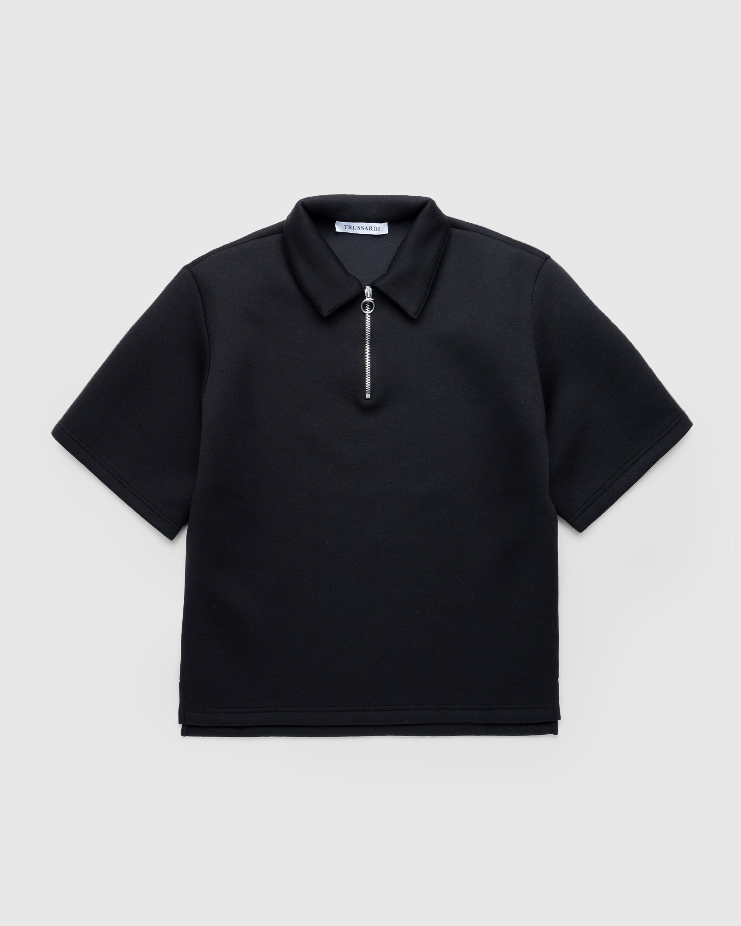 Slim Fit Half-zip Scuba Polo Shirt - Black - Men