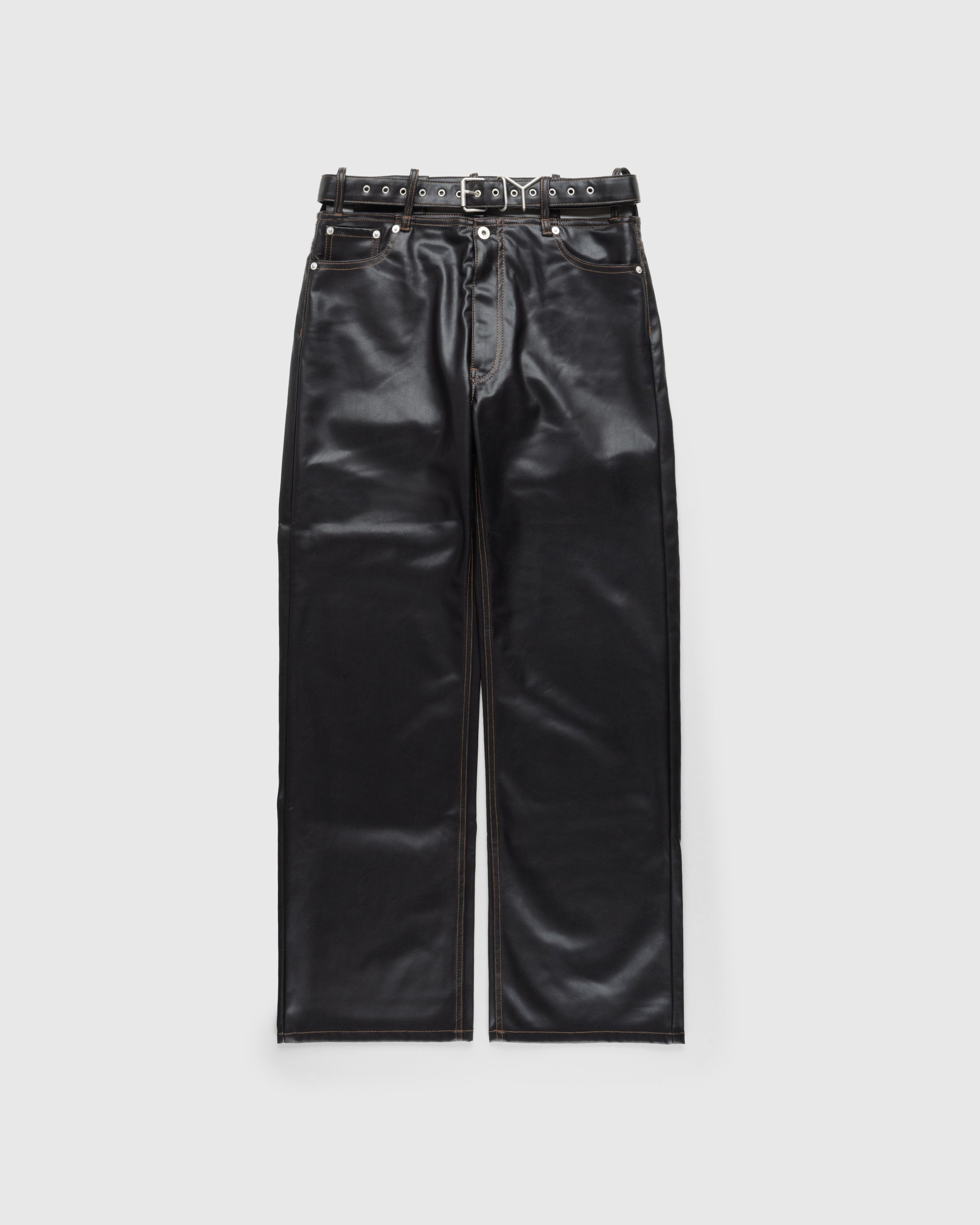 Y/Project – Y Belt Leather Pants Black