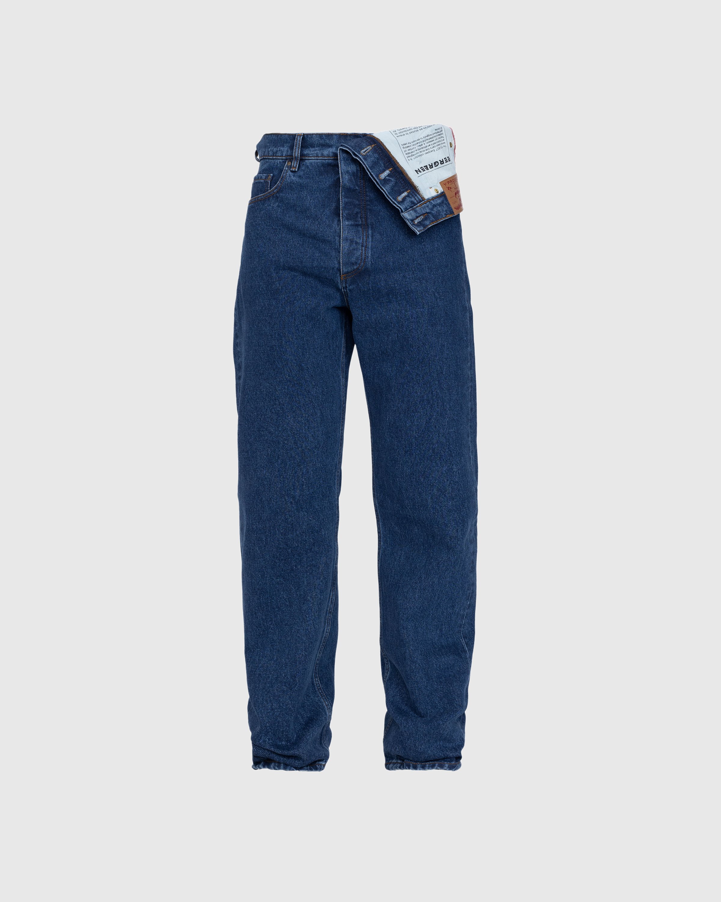 Y/Project – Classic Asymmetric Waist Jeans Blue | Highsnobiety Shop