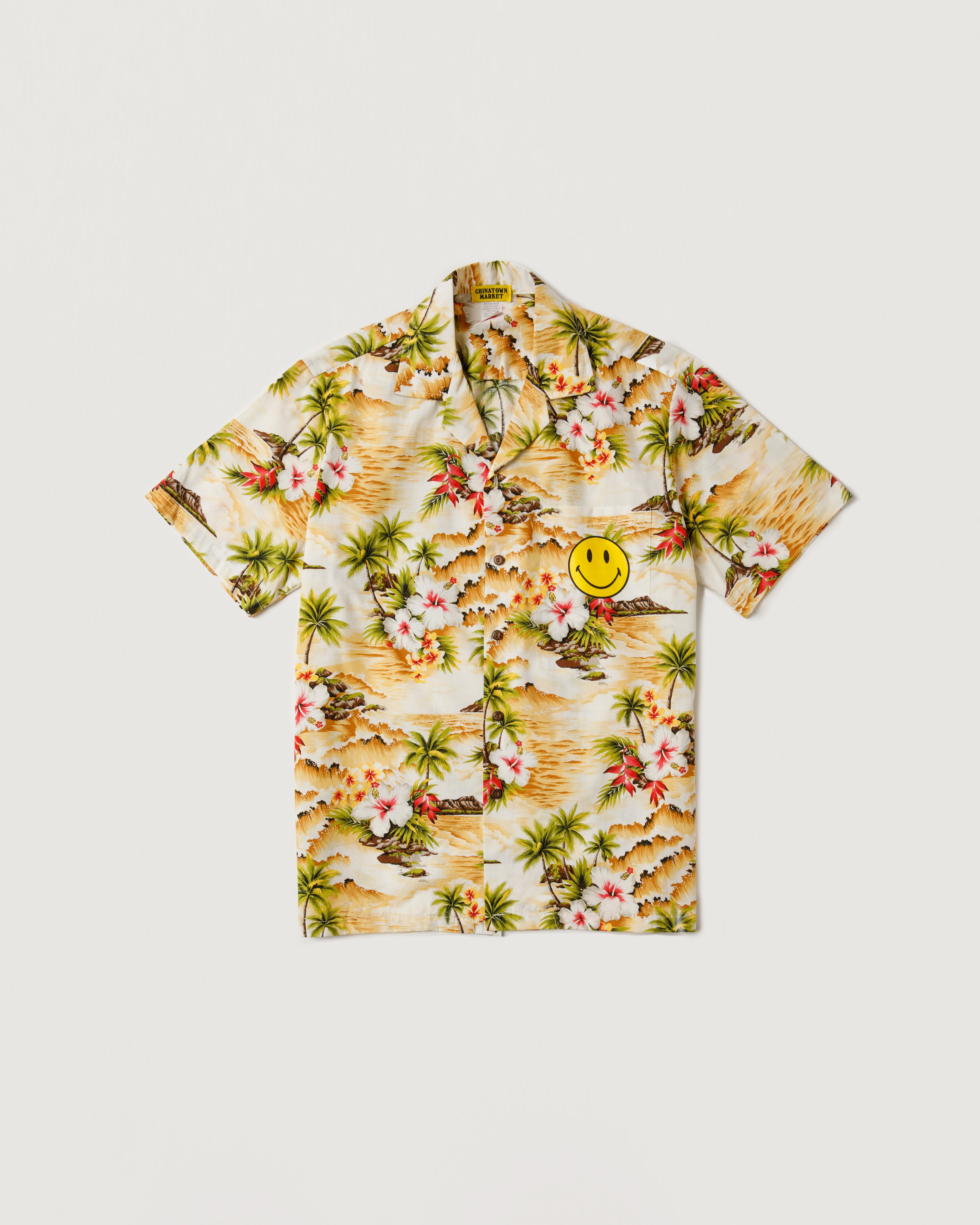 Chinatown Market Tan Smiley Hawaiian Shirt Highsnobiety Shop